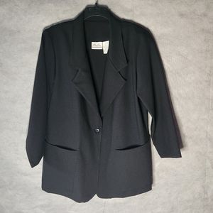 Bend Over Women's Business Professional Black Jacket Single Button Closure